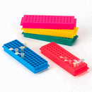 REVERSIBLE TUBE RACK, 80 PLACES FOR 1.5ML/2ML MICROTUBES; 60 PLACES FOR 0.5ML/0.2ML MICROTUBES, 9" X 2.6" X 1", RED, 5/PK, SOLD AS PACK GLOBE 10001076 - BriteSources