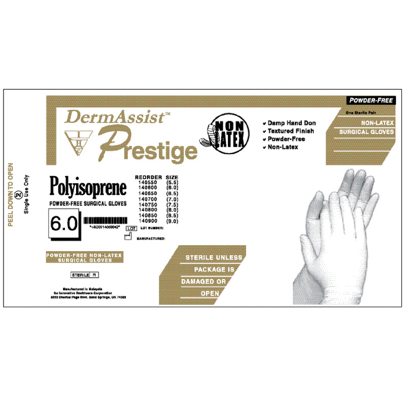 INNOVATIVE PRESTIGE® DHD POWDER-FREE LATEX SURGICAL GLOVES GLOVE SURGEON ST PF SZ 6PRESTIGE 50PR/BX 4BX/CS