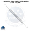 Dental Scaler U15-30 Light Wt. Metal Handle, 5 Pcs Set - Osung USA