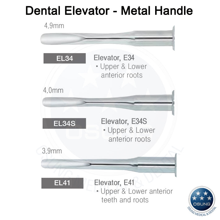 Dental Elevator Kit - Metal Handle - 14 Pcs - Osung USA