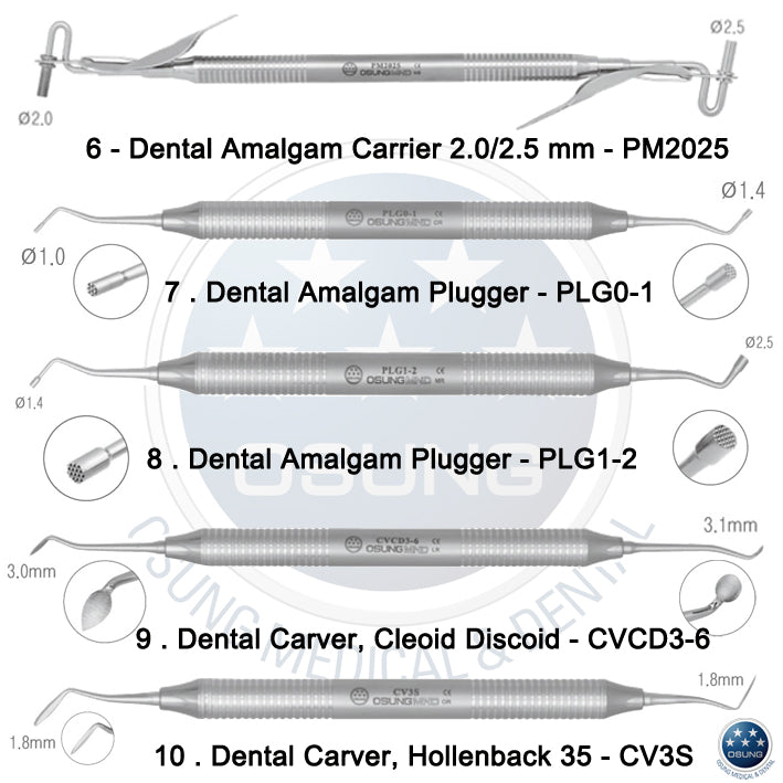 Dental Amalgam Tray Instrument Set - C-1038 - Osung USA