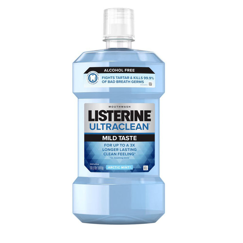 LISTERINE ULTRA CLEAN® MOUTHWASH, ZERO ALCOHOL, ARCTIC MINT, 1L, 6/CS, SOLD AS CASE KENVUE 10000358