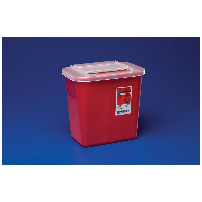 NOVAPLUS SHARPSAFETY™ SHARPS CONTAINER, ROTOR LID, RED, 2 GALLON, 20/CS, SOLD AS CASE CARDINAL 261