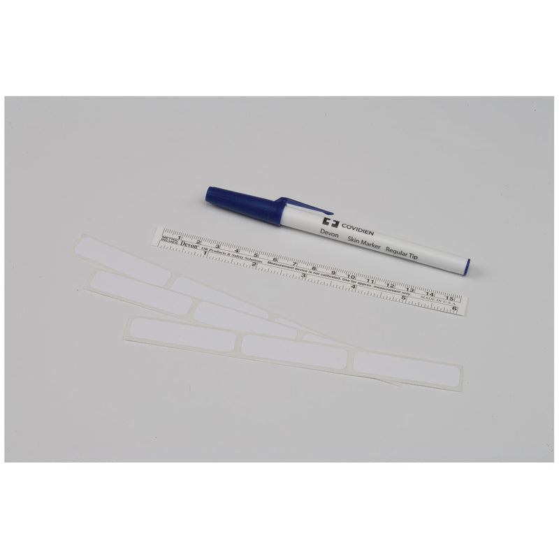 SURGICAL SKIN MARKER 151-RL, RULER CAP, FINE TIP, LABELS & FLEXIBLE RULER, 25/BX, 4 BX/CS, SOLD AS CASE CARDINAL 261