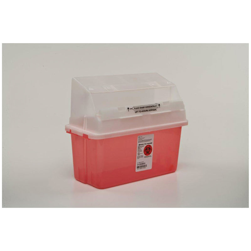 SHARPS CONTAINER, 2 GAL, TRANSLUCENT RED, 17½"H X 6"D X 17"W, 12/CS, SOLD AS CASE CARDINAL 261