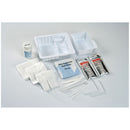 STANDARD TRACH CARE TRAY, REMOVABLE BASIN, INCLUDES: BLUE NITRILE GLOVES, TRACH BRUSH, DRAPE, 36" TWILL TAPE, COTTON TIPPED APPLIC, SOLD AS CASE CARDI