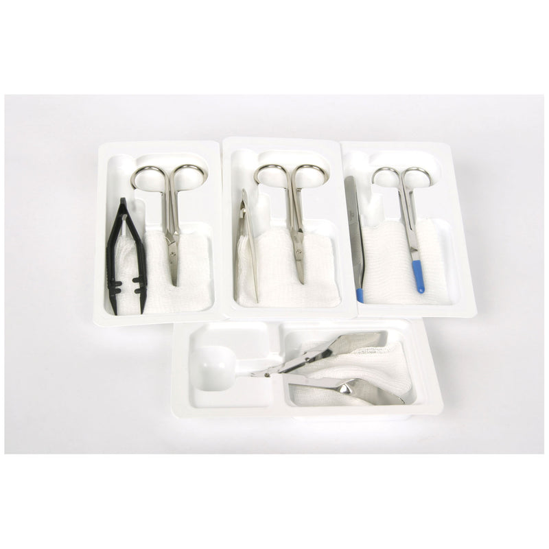 SUTURE REMOVAL KIT, LITTAUER 4" SCISSORS, FORCEPS 4 1/2", 3" X 3" GAUZE, 12-PLY, ALCOHOL AND PVP-I PREP PADS, 50/CS, SOLD AS CASE CARDINAL 261
