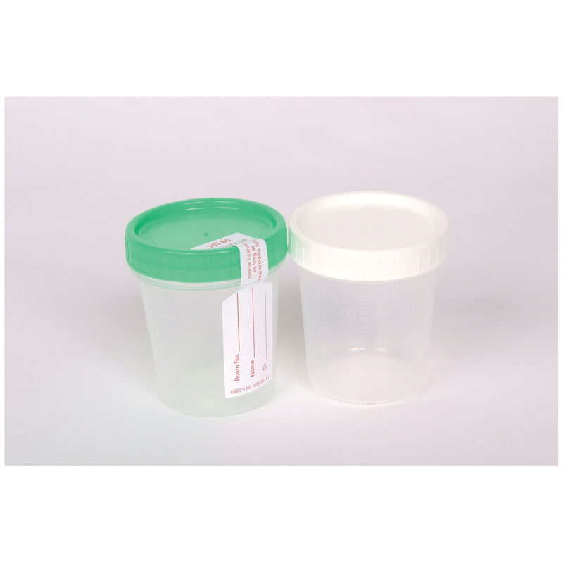 SPECIMEN CONTAINER, 4 OZ, STERILE, GREEN CAP, INTEGRITY SEAL, INDIVIDUALLY WRAPPED, 100/CS, SOLD AS CASE CARDINAL 261
