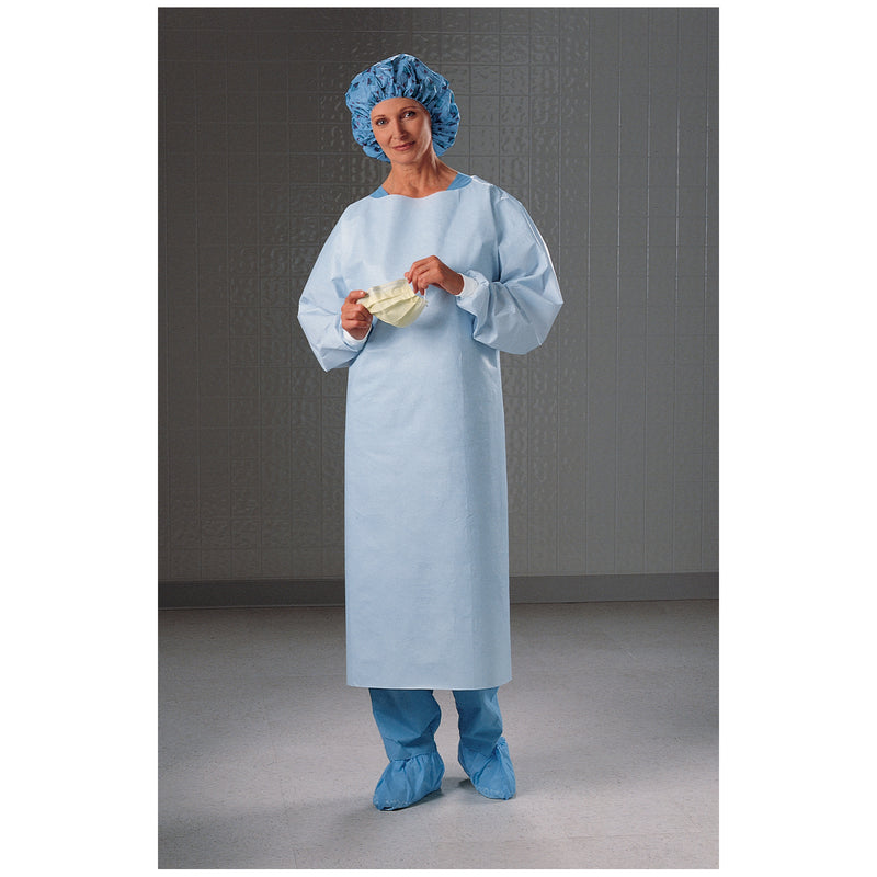IMPERVIOUS GOWN, THUMBHOOKS, BLUE, OPEN BACK, XX-LARGE, 100/CS, SOLD AS CASE O&M 10000979