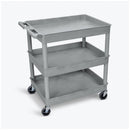 TUB CART, THREE SHELVES , GRAY, 24"W X 18"D X 36.5"H, WITH 4" CASTERS , MAXIMUM WEIGHT CAPACITY 300LBS, ASSEMBLY REQUIRED, SOLD AS EACH LUXOR 10000572