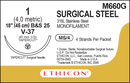 SUTURE, TAPERCUT, SIZE 1, 4-18", MONOFILAMENT B&S25, NEEDLE V-37, ½ CIRCLE, 1 DZ/BX, SOLD AS BOX ETHICON 243