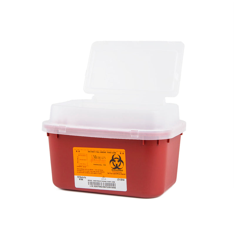 STACKABLE SHARPS CONTAINER, 1 QT, RED, 72/CS, SOLD AS CASE MEDEGEN 10000958