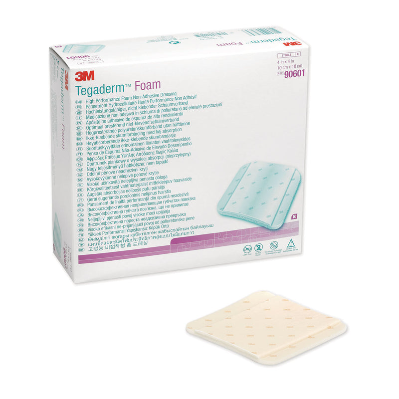 SOLVENTUM TEGADERM™ FOAM DRESSING - NONADHESIVE DRESSING FOAM NONADHESIVE4X4 10/BX 4BX/CS