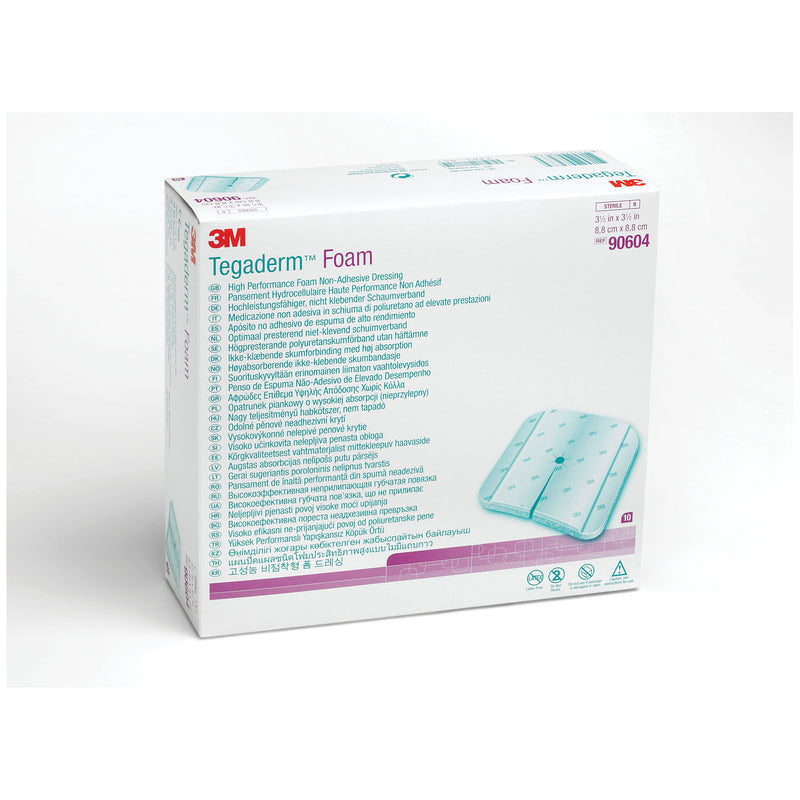 SOLVENTUM TEGADERM™ FOAM DRESSING - NONADHESIVE DRESSING FOAM NONADHES FENST3.5X3.5 10/BX 4BX/CS