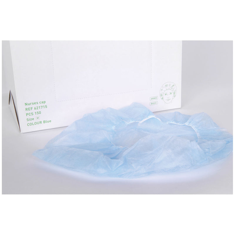 MOLNLYCKE BARRIER® BOUFFANT CAP BARRIER NURSES CAP SHEER BLUBOUFFANT 150/BX 4BX/CS