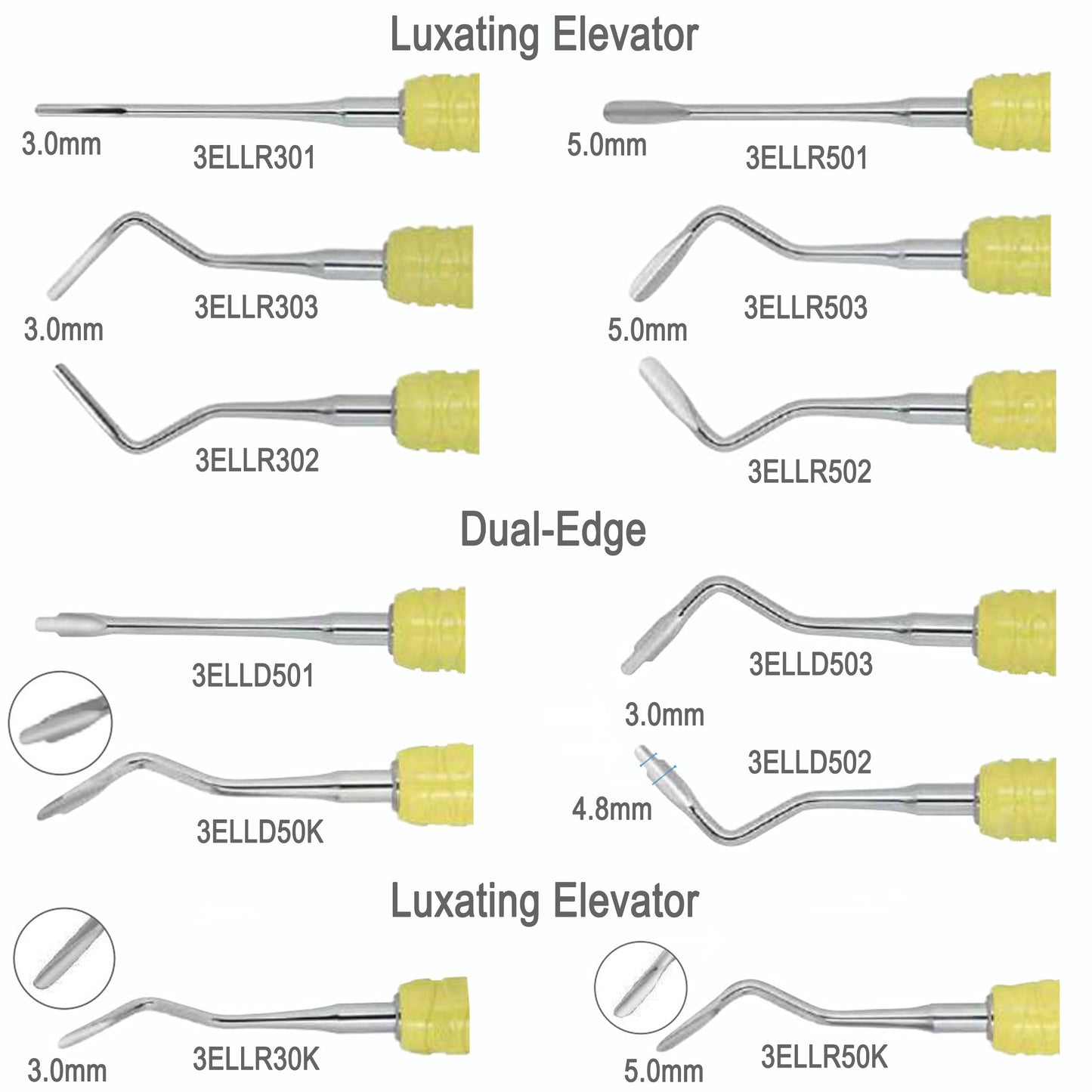 OSUNG Full Set of 13 LUXATING regular sharp ELEVATORS KIT  |  N-102 - Osung USA