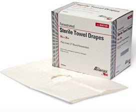 PRO ADVANTAGE STERILE TOWEL DRAPE. PA DRAPE DISP FENESTRATE 18X26POLYINTERLINED LF 50/BX 6BX/CS, CASE - BriteSources