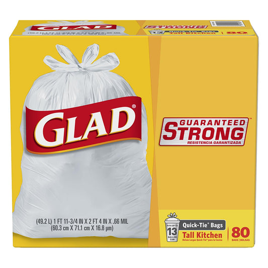 Bunzl/Glad Kitchen Trash Bags Bag Trash Kitchen Glad Talldraw 13Gal Wht 400/Cs