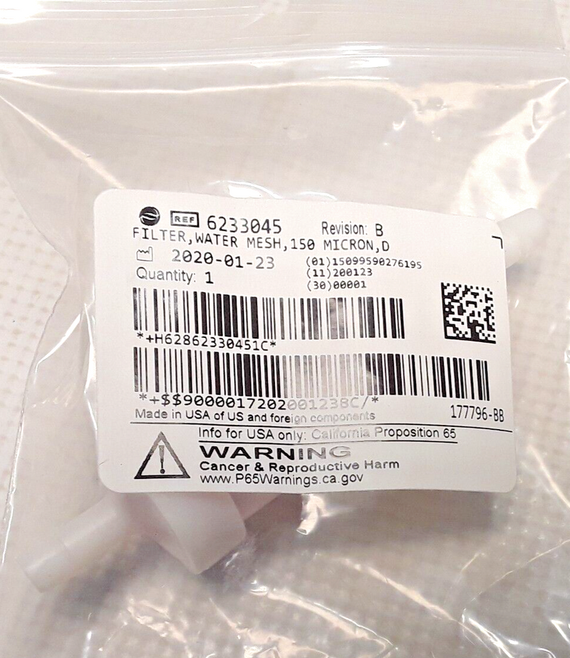 Beckman Coulter Cellular Analysis Systems Filter Water Mesh 150 Microndbl Barb