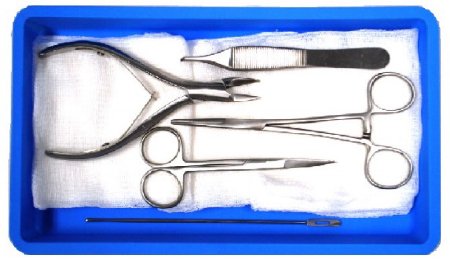 Br Surgical Toe Nail Procedure Tray Toe Nail Procedure Kit, Sterile, (5) Per Box: Kelly Forceps, Adson 1X2 Forceps, Iris Scissors, Probe With Eye, English Anvil Nail Splitter, 12-Pieces Gauze 4"X4", Sterilization Pouch, Csr Wrap, Tray