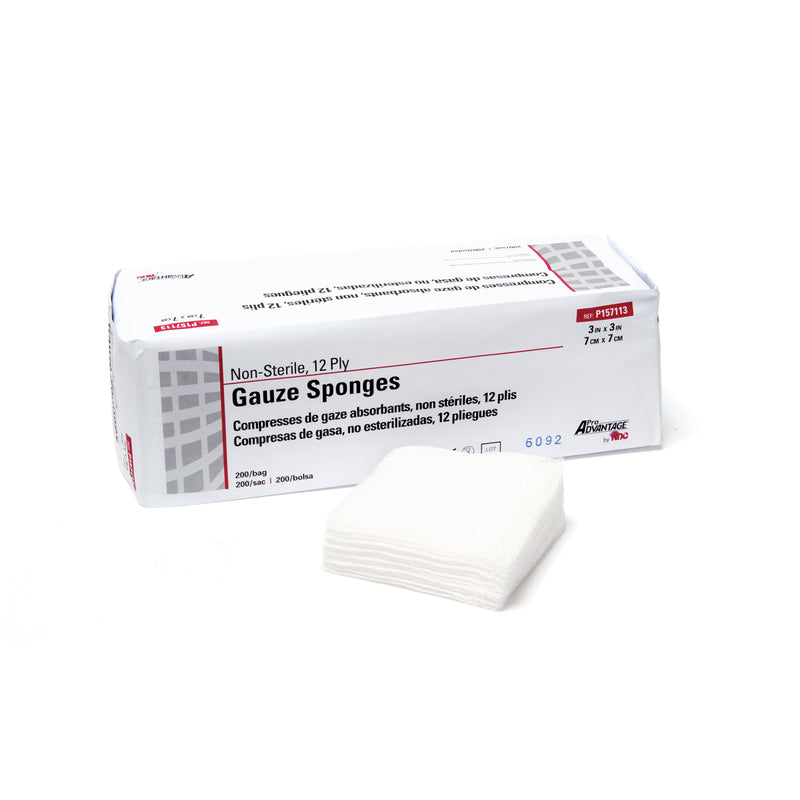 GAUZE SPONGE, 4" X 4", 12-PLY, NON-STERILE, 200/SLEEVE, 10 SLV/CS, SOLD AS CASE PRO 10000510