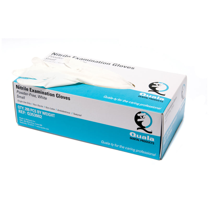 QUALA SOFT NITRILE EXAM GLOVES QUALA GLOVE EXAM NITRILE SOFTWHT SM 200/BX 10BX/CS