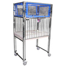 INFANT CRIB, VINYL SIDE & END PANELS, FLAT PAN, 30" X 44", CHROME, SOLD AS EACH NOVUM 10000645