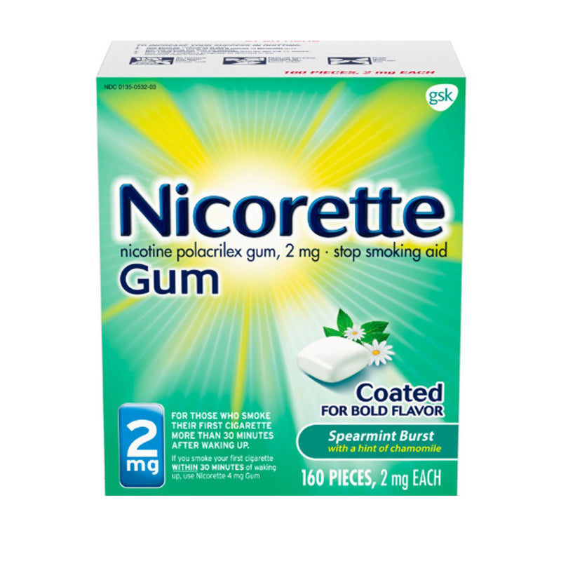 Nicorette Gum 2 Mg Spearmint Burst With A Hint Of Chamomile, Sold As 100/Carton Glaxo 00135053202