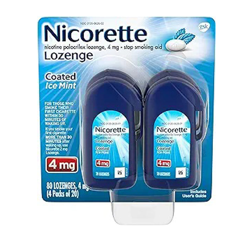 Nicorette Nicotine Polacrilex Lozenges 4 Mg, Coated Ice Mint, Sold As 20/Carton Glaxo 30766981237