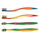 JUNIOR TOOTHBRUSH, STAGE 4, 32 TUFT SOFT, 2 COLOR HANDLE, 2 COLOR GRIP, ASSORTED COLORS, 144/CS, SOLD AS CASE JM 10000191