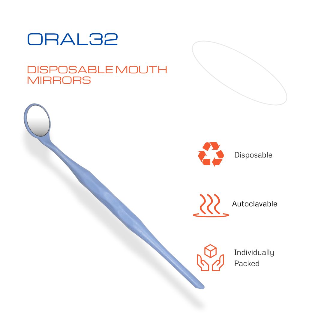 5 Pieces Dental Autoclavable Disposable Mouth Mirror Blue -ORAL32 - Osung USA