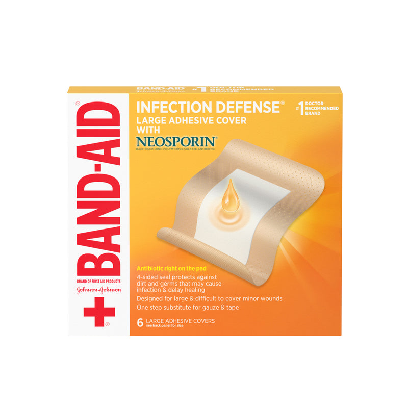 Pad, Adh Band-Aid Infection Defense Lg (6/Bx), Sold As 6/Box J 38137119253