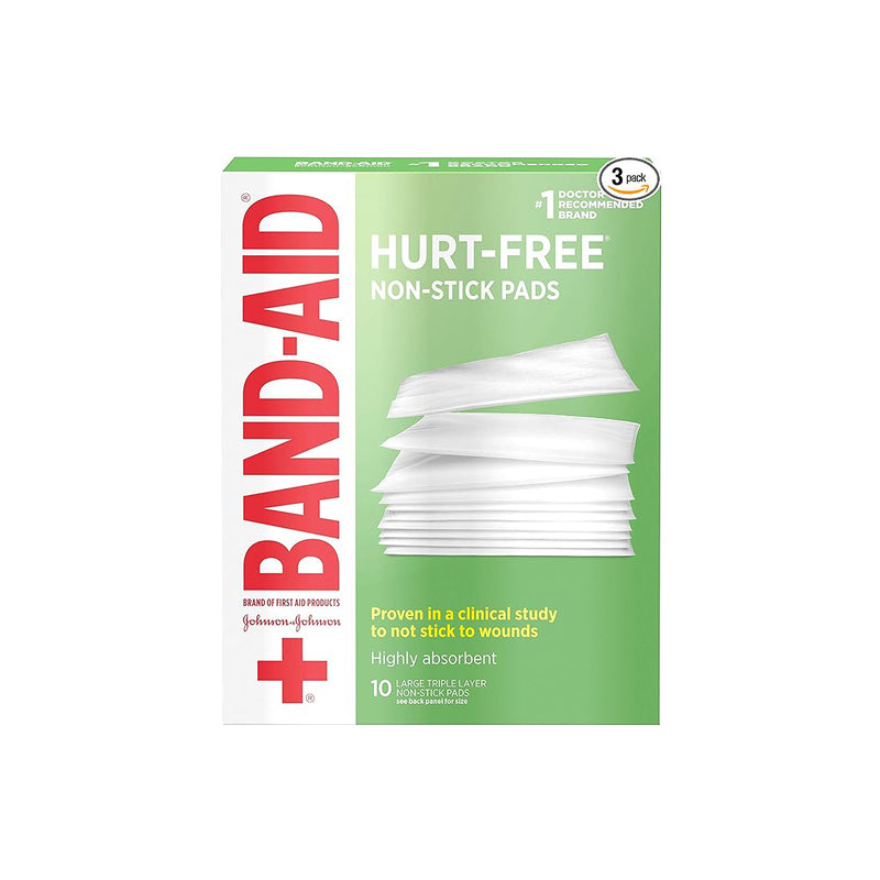Pad, Hurt-Free Band-Aid N/Stick 3"X4" (10/Bx), Sold As 10/Box J 38137116143