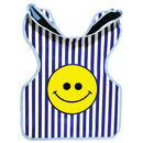 PROTECTALL X-RAY APRON, CHILD W/COLLAR, LEAD-LINED, .3MM THICKNESS. 20" X 20”, BLUE AND WHITE STRIPES W/HAPPY FACE, SOLD AS EACH PALMERO 10001214