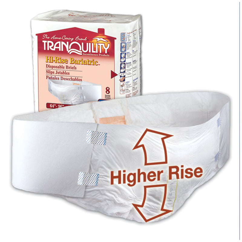 HI-RISE BARIATRIC BRIEF, 64" TO 96", CAPACITY 34 FL OZ, 8/BG, 4 BG/CS, SOLD AS CASE PRINCIPLE 10000599