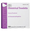 OBSTETRICAL TOWELETTE, 7.75" X 5", 1/PK, 100 PK/BX, 10 BX/CS, SOLD AS CASE PDI 106