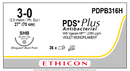 SUTURE, ETHIGUARD BLUNT POINT, SIZE 3-0, 27", VIOLET MONOFILAMENT, NEEDLE SHB, ½ CIRCLE, 3 DZ/BX, SOLD AS BOX ETHICON 243