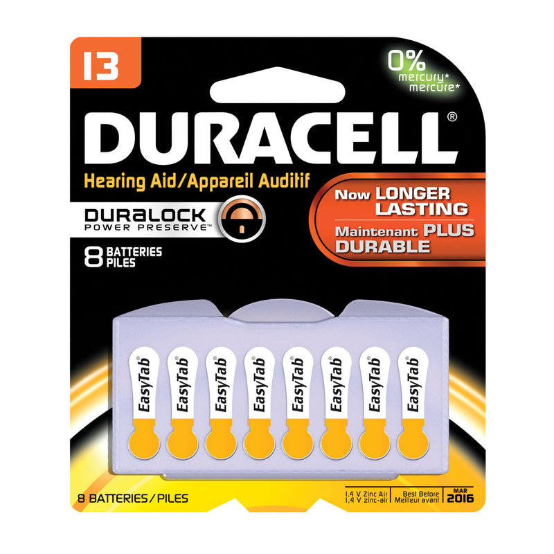 DURACELL® HEARING AID BATTERY BATTERY HEARING AID ZINC 1.4V/1.45V S13 8PK 6PK/BX UPC 66121