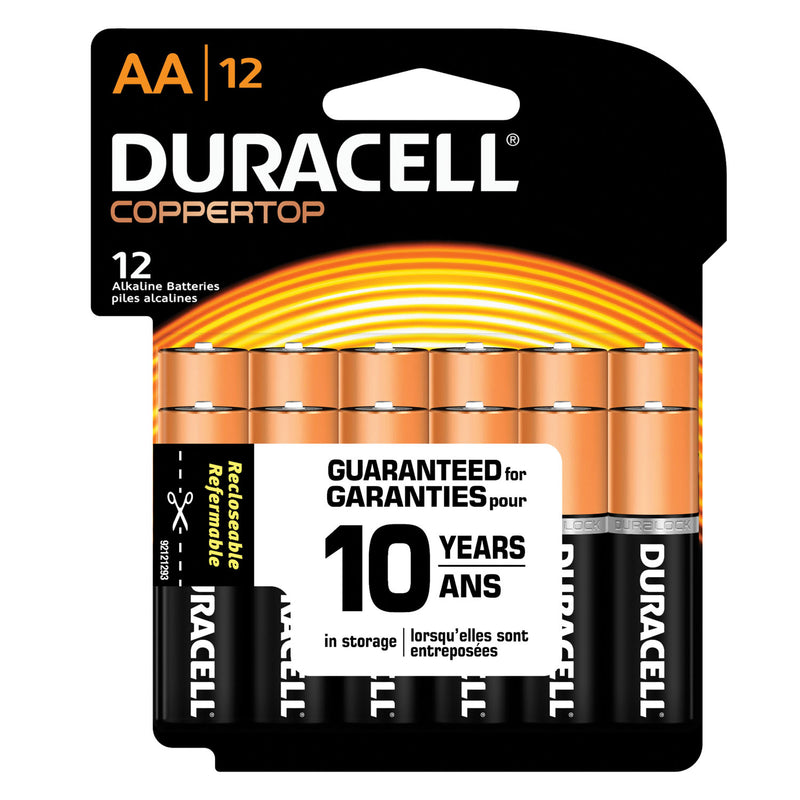 DURACELL® COPPERTOP® ALKALINE RETAIL BATTERY WITH DURALOCK POWER PRESERVE™ TECHNOLOGY BATTERY ALKALINE COPPERTOP AARETAIL 12PK 12PK/CS UPC 77564