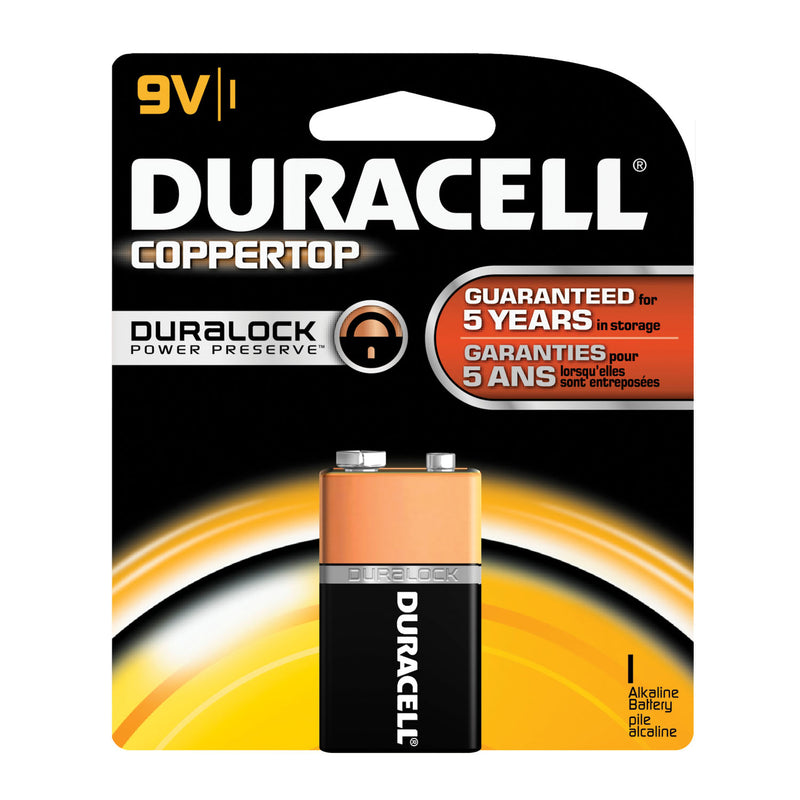 DURACELL® COPPERTOP® ALKALINE RETAIL BATTERY WITH DURALOCK POWER PRESERVE™ TECHNOLOGY BATTERY ALKALINE COPPERTOP 9V12/BX 4BX/CS UPC 09361