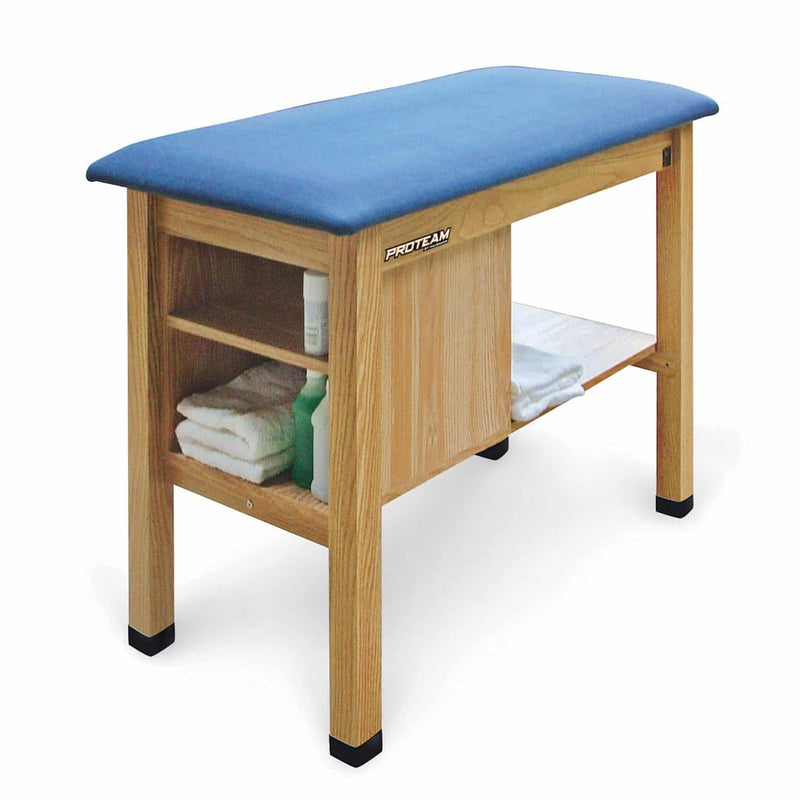 Profex Taping Tables. Table, Cabinet & Shelf, Vinyl Upholstered Top, 24"W X 48"L X 36"H. , Each