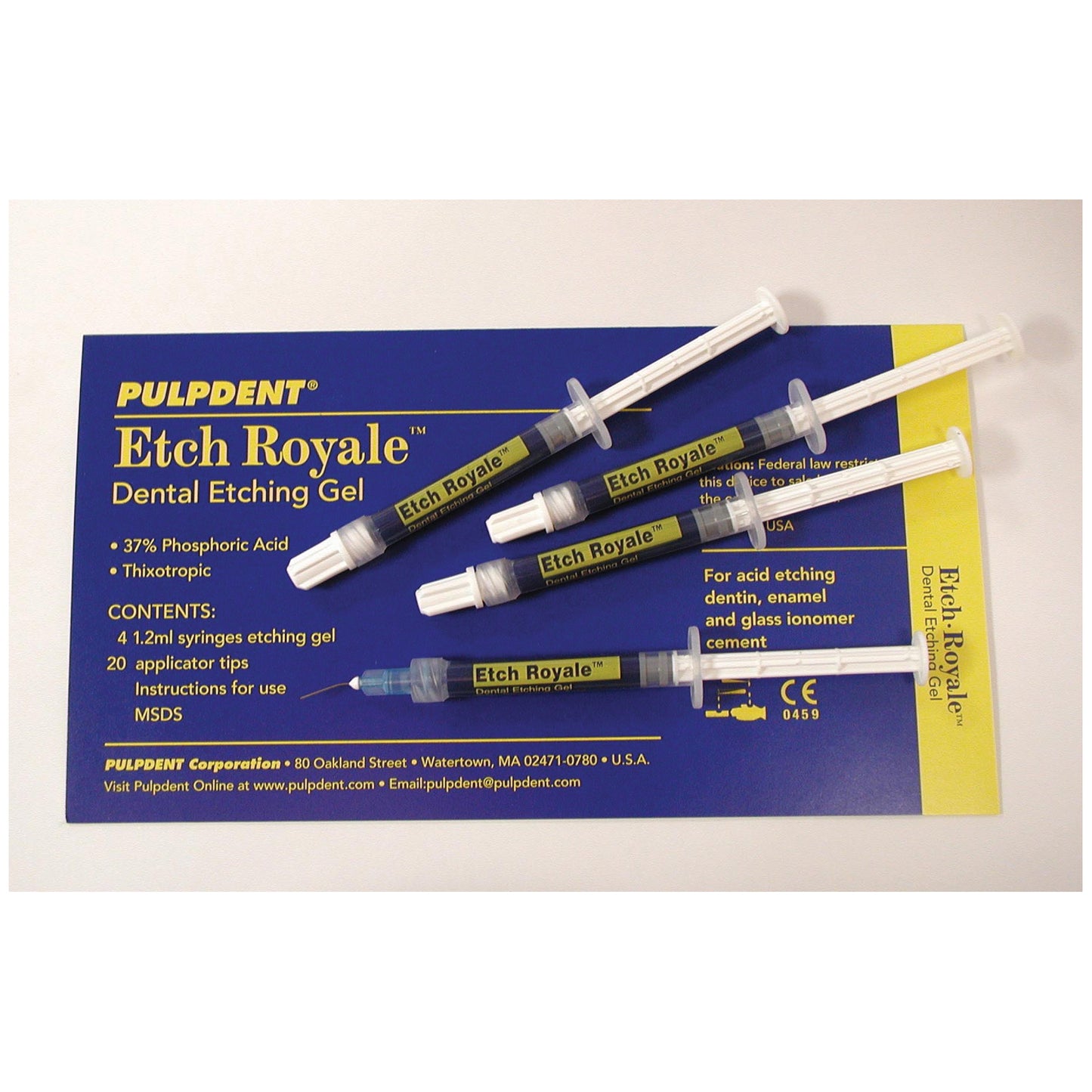 Pulpdent Etch-Royale Dental Etching Gel Un1805 Etch Gel Etch Royale Jumbo Kit 2X25Ml Syr/50 Tips -ER50