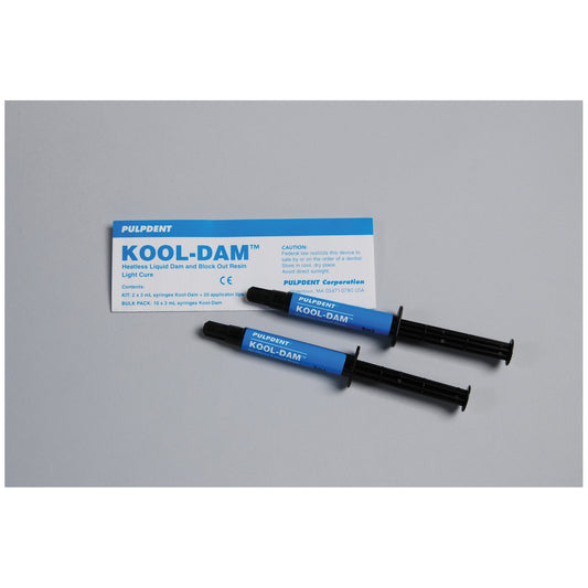 Pulpdent Kool-Dam Heatless Liquid Dam Liquid Dam Kool-Dam-Kit2 X 3 Ml Syringes/20 Tips -PD