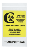 CHEMOTHERAPY RECLOSABLE TRANSPORT BAG, 6" X 9", 4 MIL, 1000/CS, SOLD AS CASE ASP 10001342