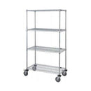 CART, 18"W X 48"L X 80"H, 74"H POST, 5" STEM CASTER UNIT, CHROME, SOLD AS EACH QUANTUM 10001086