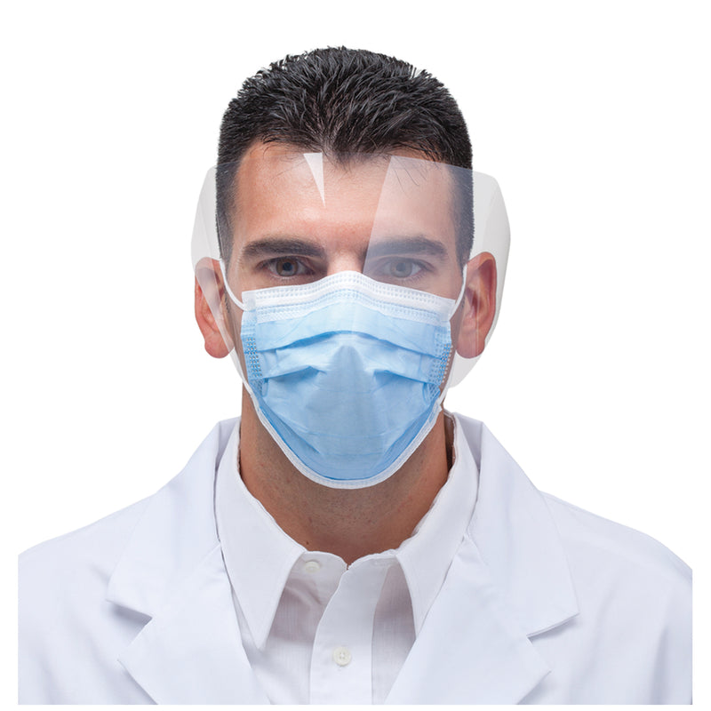 SULTAN COM-FIT® SUPER HIGH FILTRATION FLUID RESISTANT MASKS MASK EARLOOP HIFILTRATION W/SHIELD BLU 25/BX 1BX/CS