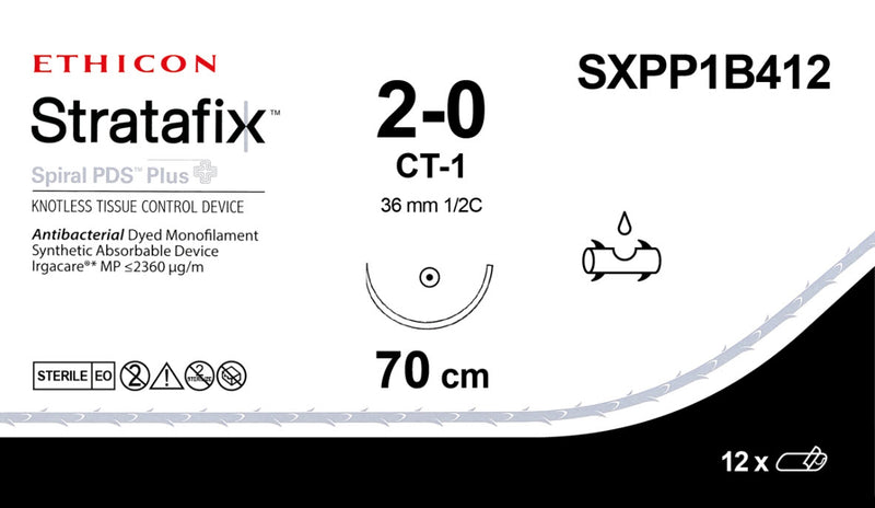 Ethicon Pds Plus Stratafix Sutures Suture Spiral Violet Size2-0 Ndl Ct-1 70Cm 12/Bx -SXPP1B412 - BriteSources