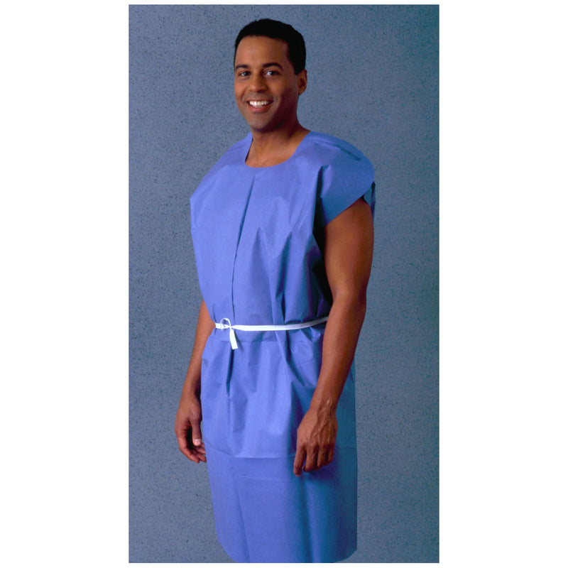 TIDI DEXTER CREPE EXTERIOR PATIENT CAPES & GOWNS GOWN PATIENT NONWOVEN MD BLU30X42 50/CS