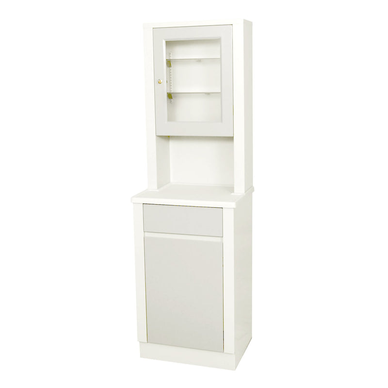 STORAGE & SUPPLY CABINET, STAINLESS STEEL, FIVE ADJUSTABLE SHELVES, TWO GLASS SLIDING DOORS, 47"W X 84"H X 16"D, SOLD AS EACH UMF 10001064