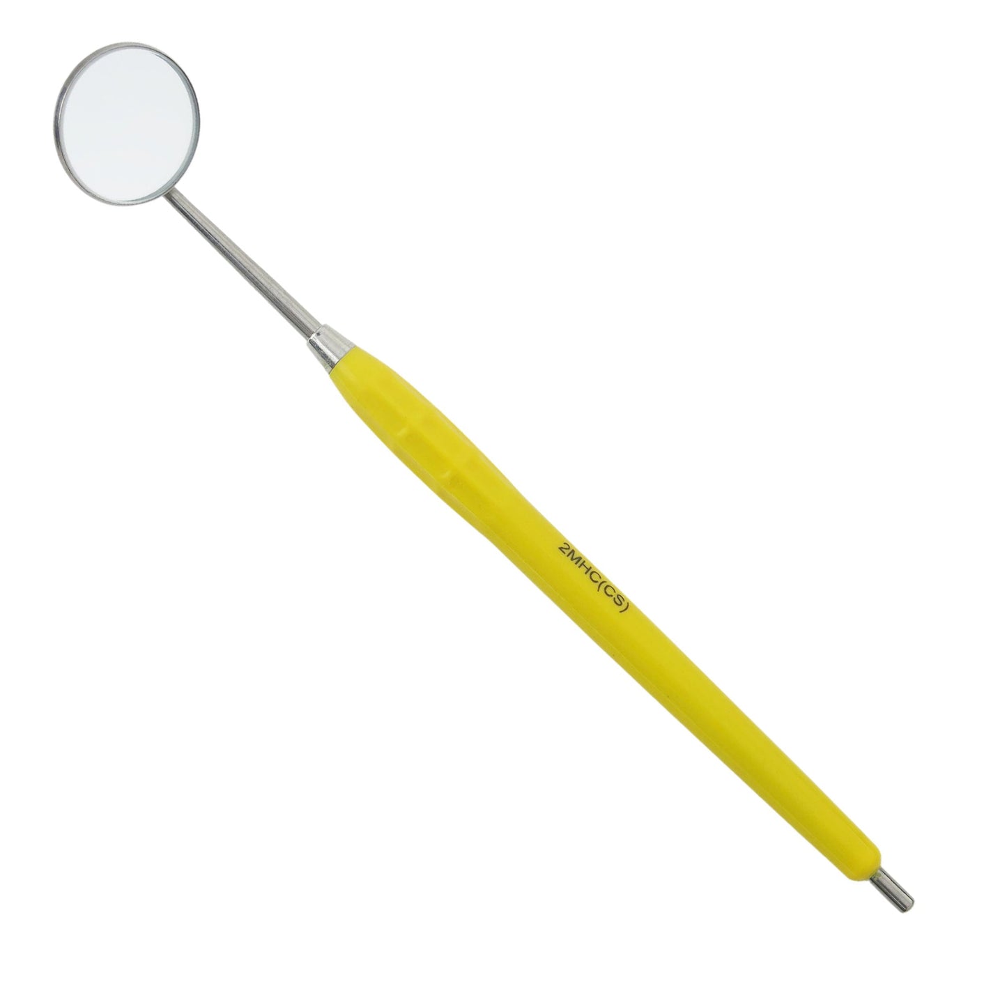 Mouth Mirror Front Surface, Cone Socket No. 5, 24mm dia, yellow handle, EA - Osung USA